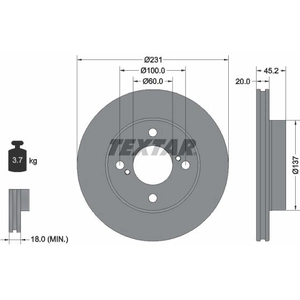 TEXTAR Disques de frein pour SUZUKI: Ignis (Ref: 92309403) pas cher