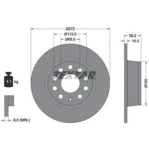 Disque de frein TEXTAR 92300003 arrière, plein, 1 pièce pas cher