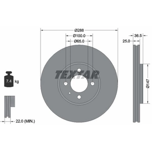 Disque de frein TEXTAR 92302303 avant, ventilé, 1 pièce pas cher