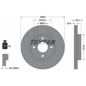TEXTAR Disques de frein pour SUZUKI: Swift, Baleno (Ref: 92303703) pas cher