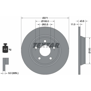 TEXTAR Disques de frein pour FORD: Focus & G.M.E.: Rascal (Ref: 92303503) pas cher