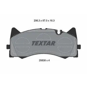 Jeu de plaquettes de frein TEXTAR 2583801, avant