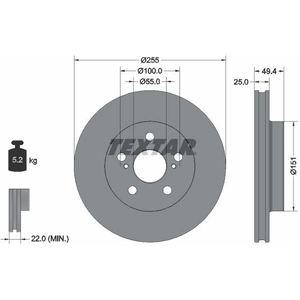 Disque de frein TEXTAR 92301703 avant, ventilé, 1 pièce pas cher