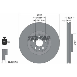 Disque de frein TEXTAR 92301805 avant, ventilé, à haute teneur en carbone, 1 pièce pas cher