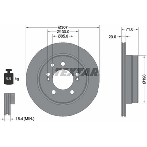 TEXTAR Disques de frein pour SSANGYONG: Rexton, Kyron (Ref: 92338503) pas cher