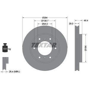 Disque De Frein Textar 92180205 Fiat; Mitsubishi pas cher