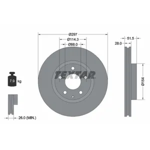 Disque De Frein Textar 92257405 Mazda pas cher