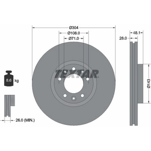 Disque de frein TEXTAR 92232305 avant, ventilé, à haute teneur en carbone, 1 pièce pas cher