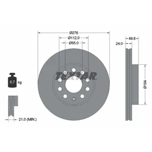 Disque De Frein Textar 92271905 Vw, Volkswagen; Skoda; Audi; Seat pas cher