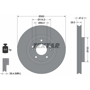 Disque de frein TEXTAR 92166505 avant, ventilé, à haute teneur en carbone, 1 pièce pas cher