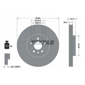 Disque de frein TEXTAR 92278605 avant, ventilé, à haute teneur en carb... pas cher