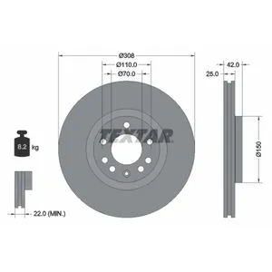 Disque De Frein Opel; Saab; Vauxhall Textar 92110905 pas cher