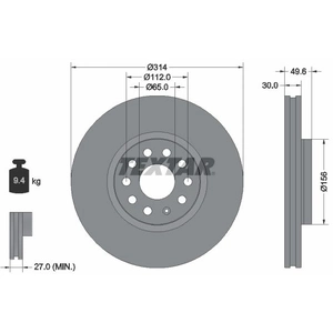 Disque de frein TEXTAR 92232405 avant, ventilé, à haute teneur en carbone, 1 pièce pas cher