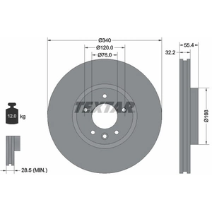 TEXTAR Disques de frein pour VOLKSWAGEN: Transporter (Ref: 92230305) pas cher