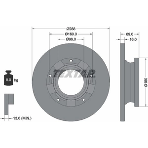 TEXTAR Disques de frein pour FORD: Transit/Tourneo (Ref: 92316903) pas cher