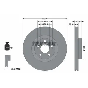 Disque de frein TEXTAR 92317203 avant, ventilé, 1 pièce pas cher