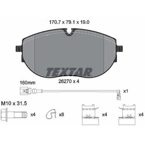 TEXTAR Plaquettes de frein X4 pour VOLKSWAGEN: Transporter (Ref: 2627001) pas cher