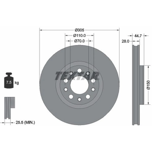 TEXTAR Disques de frein pour ALFA ROMEO: Giulia (Ref: 92326305) pas cher
