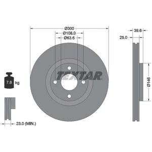 TEXTAR Disques de frein pour FORD: Ecosport (Ref: 92315503) pas cher