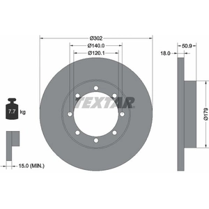 Disque de frein TEXTAR 92230803 arrière, plein, 1 pièce pas cher