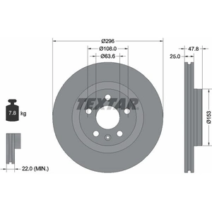 Disque de frein TEXTAR 92323905 avant, ventilé, à haute teneur en carbone, 1 pièce pas cher