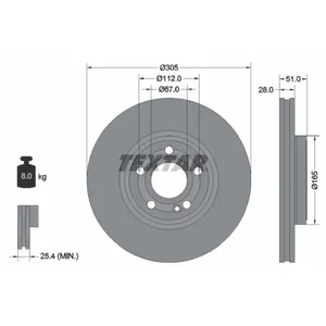 Disque de frein TEXTAR 92323405 avant, ventilé, à haute teneur en carb... pas cher