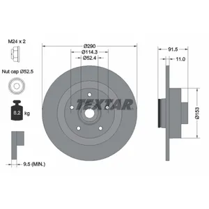 Disque de frein TEXTAR 92316503 arrière, plein, 1 pièce pas cher