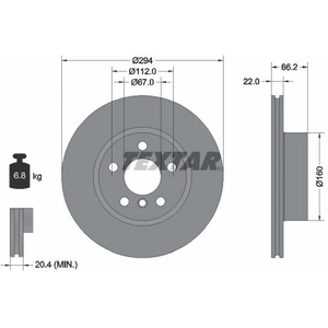 Disque de frein TEXTAR 92327005 avant, ventilé, à haute teneur en carbone, 1 pièce pas cher