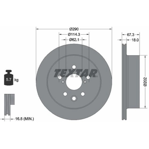 Disque de frein TEXTAR 92334403 arrière, ventilé, 1 pièce pas cher