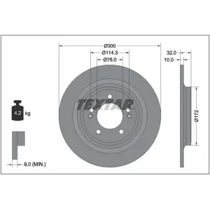 Disque de frein TEXTAR 92337203 arrière, plein, 1 pièce pas cher