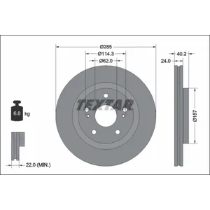 Disque de frein TEXTAR 92337303 avant, ventilé, 1 pièce pas cher