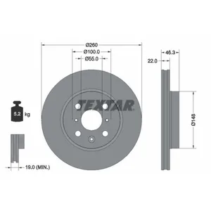 Disque de frein TEXTAR 92346103 avant, ventilé, 1 pièce pas cher