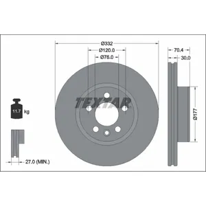 TEXTAR Disques de frein pour VOLKSWAGEN: Multivan (Ref: 92345105) pas cher