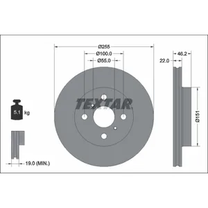 Disque de frein TEXTAR 92344803 avant, ventilé, 1 pièce pas cher