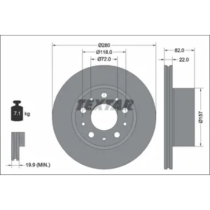 Disque de frein TEXTAR 92344903 arrière, ventilé, 1 pièce pas cher