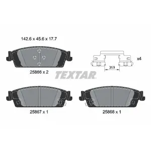 Jeu De Plaquettes De Frein, Frein À Disque 2586601 Textar Chevrolet; Gmc Textar 2586601 pas cher