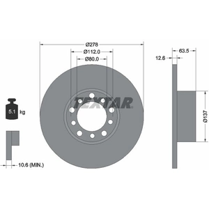 TEXTAR Disques de frein pour MERCEDES-BENZ: 123 Series (Ref: 92009500) pas cher