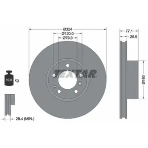Disque de frein TEXTAR 92058300 avant, ventilé, 1 pièce pas cher
