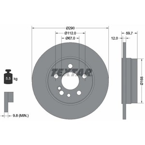 TEXTAR Disques de frein (Ref: 92056900) pas cher