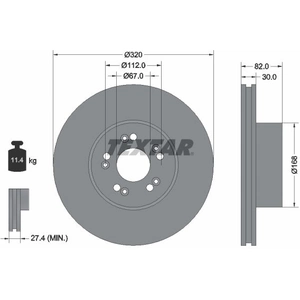 TEXTAR Disques de frein pour MERCEDES-BENZ: Classe S, 140 Series (Ref: 92056600) pas cher
