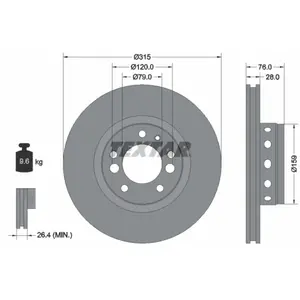 Disque de frein TEXTAR 92070900 avant, ventilé, 1 pièce pas cher