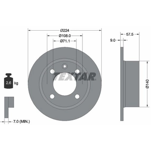 TEXTAR Disques de frein pour CITROËN: Xantia (Ref: 92059700) pas cher
