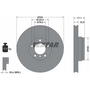 Disque de frein TEXTAR 92072200 avant, ventilé, 1 pièce