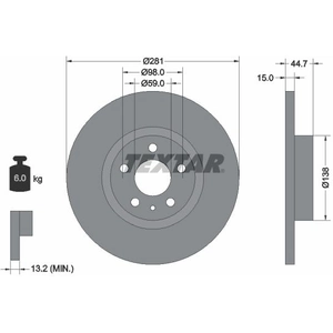 Disque de frein TEXTAR 92096400 avant, plein, 1 pièce pas cher