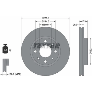 Disque de frein TEXTAR 92136700 avant, ventilé, 1 pièce pas cher