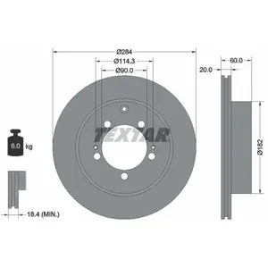 TEXTAR Disques de frein pour MITSUBISHI: Space wagon (Ref: 92134700) pas cher