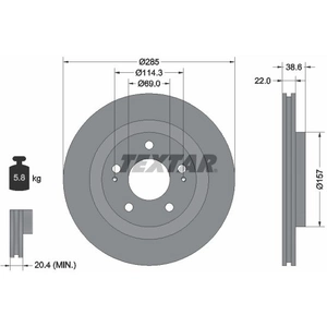 TEXTAR Disques de frein pour MITSUBISHI: Pajero (Ref: 92148500) pas cher