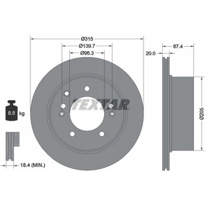 TEXTAR Disques de frein pour KIA: Sorento (Ref: 92147400) pas cher