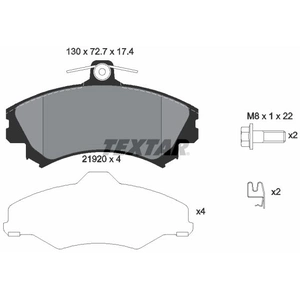 TEXTAR Plaquettes de frein X4 pour MITSUBISHI: Colt & SMART: Forfour (Ref: 2192003) pas cher