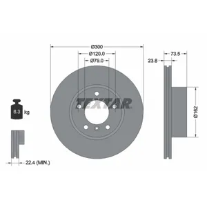 Disque de frein TEXTAR 92137705 avant, ventilé, à haute teneur en carbone, 1 pièce pas cher